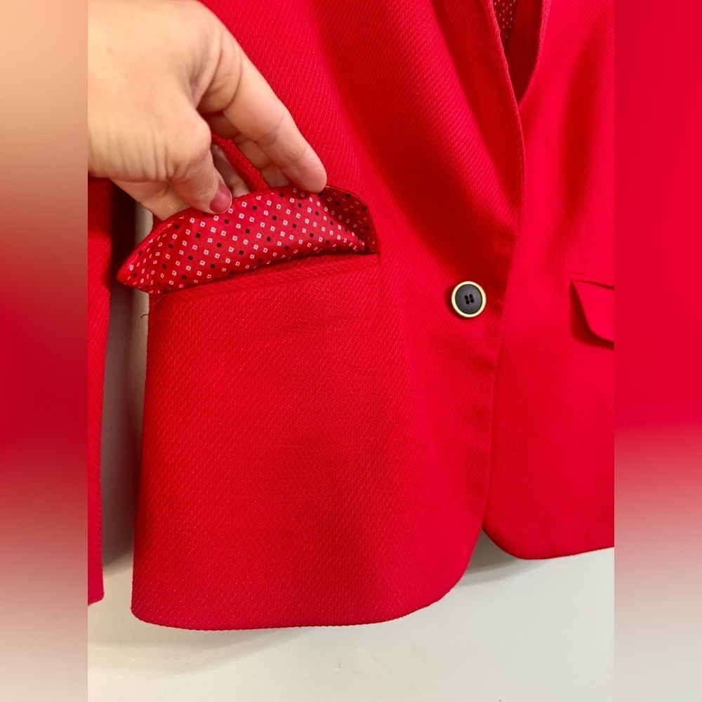 Limited Red Blazer Lined Jacket - Picture 2 of 10